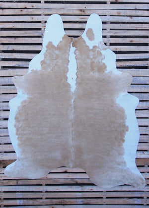 Beige and White Cowhide