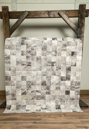 Light Brindle Patchwork Cowhide Rug